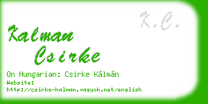 kalman csirke business card