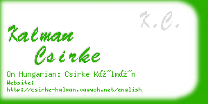kalman csirke business card